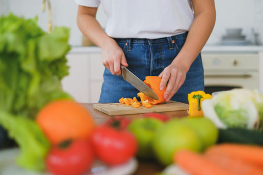 Meal prep containers with healthy food